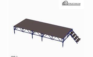 Изображение для товара Сборно-разборный подиум (сцена) с лестницей ПД-10