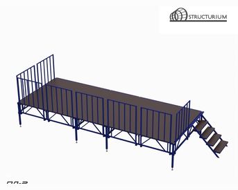 Изображение для товара Сборно-разборный подиум (сцена) с площадкой и задним ограждением ПД-6